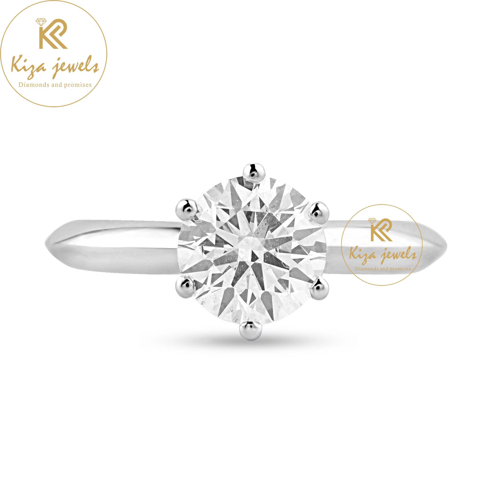 2.01 TDW Round Cut Women's Solitaire Diamond Ring