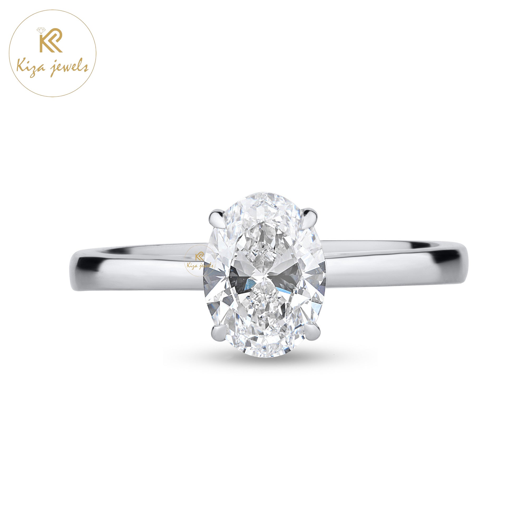 1.00 TDW Oval Cut Women's Diamond Solitaire Ring