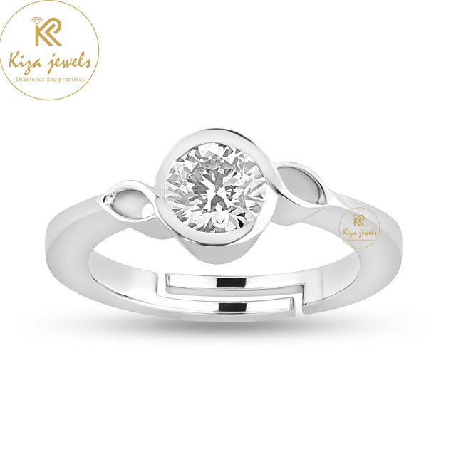 0.97 TDW Round Cut Women's Solitaire Diamond Ring