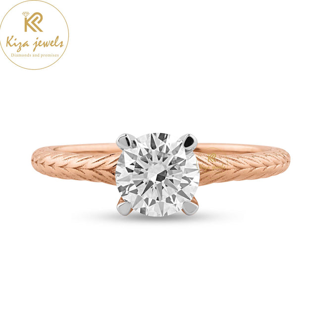 0.93 TDW Round Cut Women's Diamond Solitaire Ring