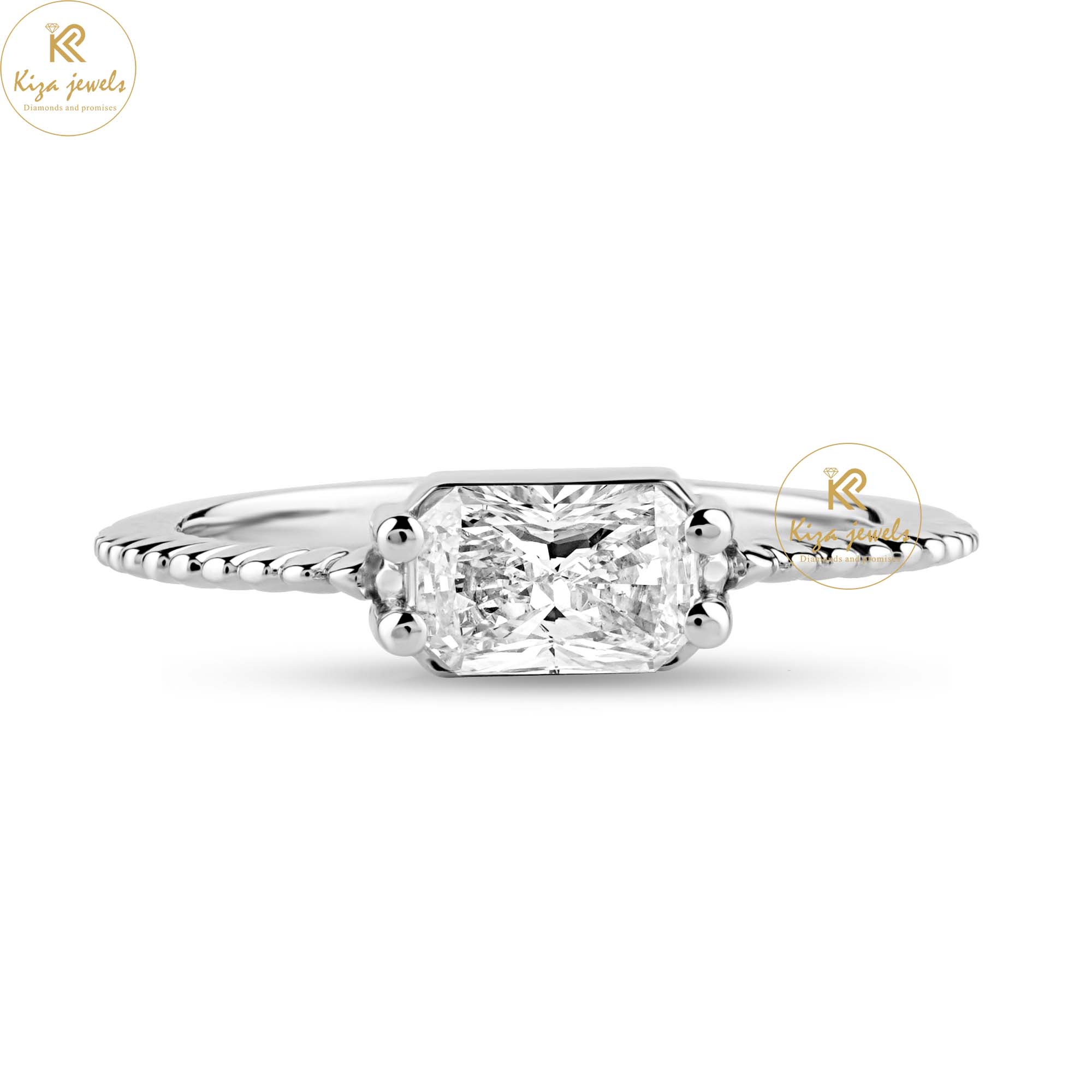 0.93 TDW Radiant Cut Women's Solitaire Diamond Ring