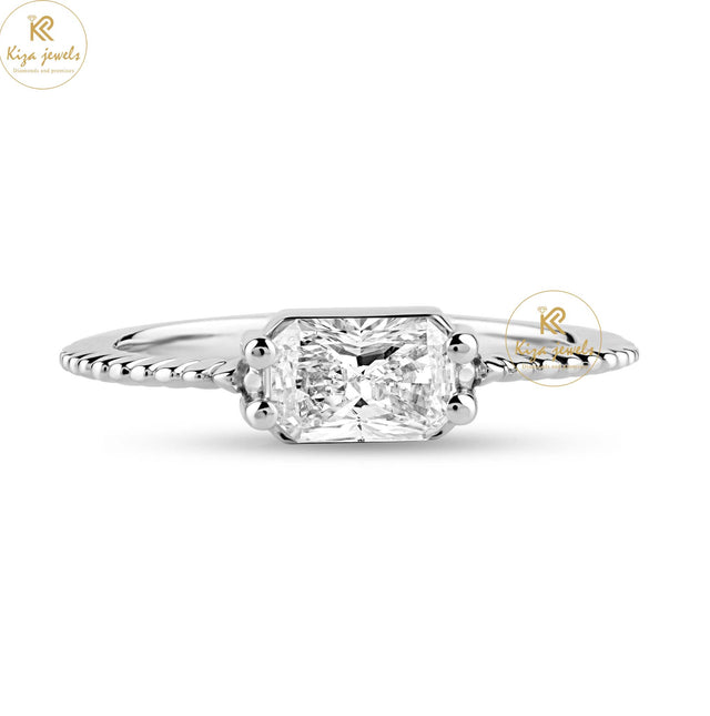 0.93 TDW Radiant Cut Women's Solitaire Diamond Ring