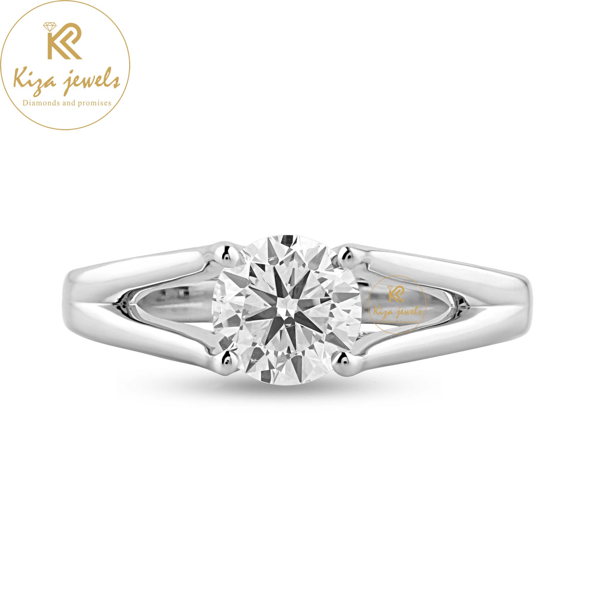 0.92 TDW Round Cut Women's Solitaire Diamond Ring