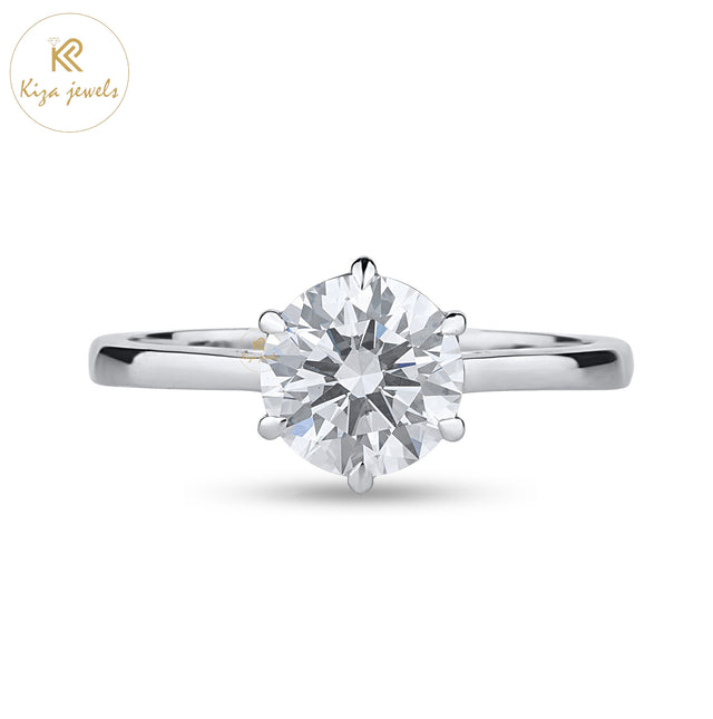 1.22 TDW Round Cut Women's Diamond Solitaire Ring