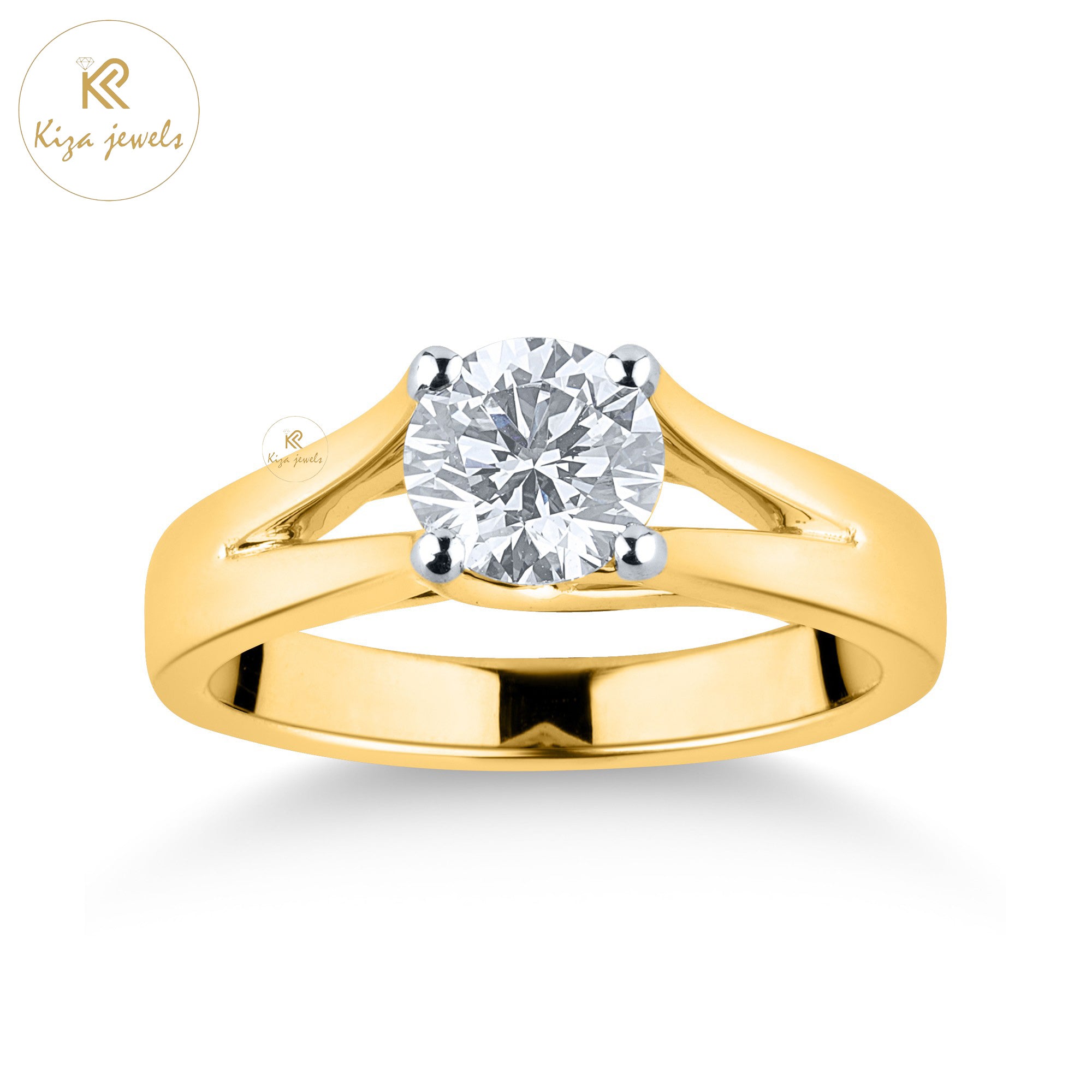 0.80 TDW Round Cut Women's Diamond Solitaire Ring