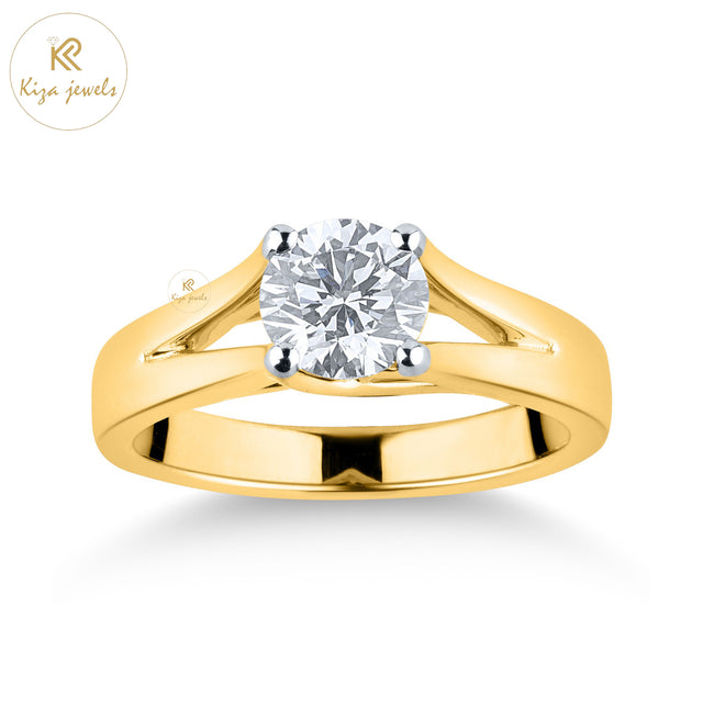 0.80 TDW Round Cut Women's Diamond Solitaire Ring