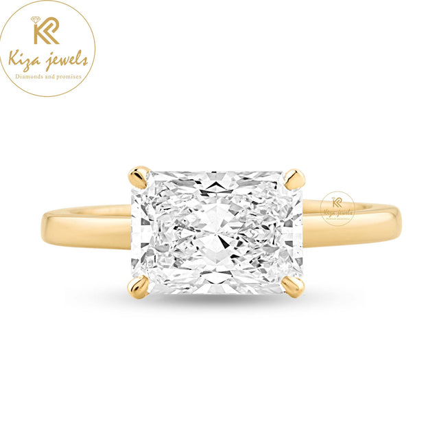 2.50 TDW Radiant Cut Diamond Solitaire Ring