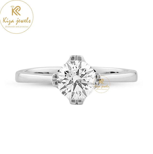 0.92 TDW Round Cut Women's Solitaire Diamond Ring