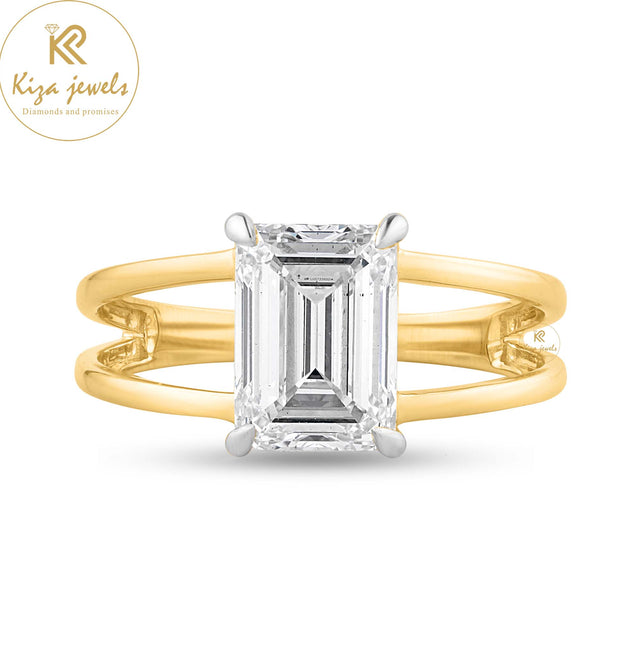 3.00 TDW Emerald Cut Women's Solitaire Diamond Ring