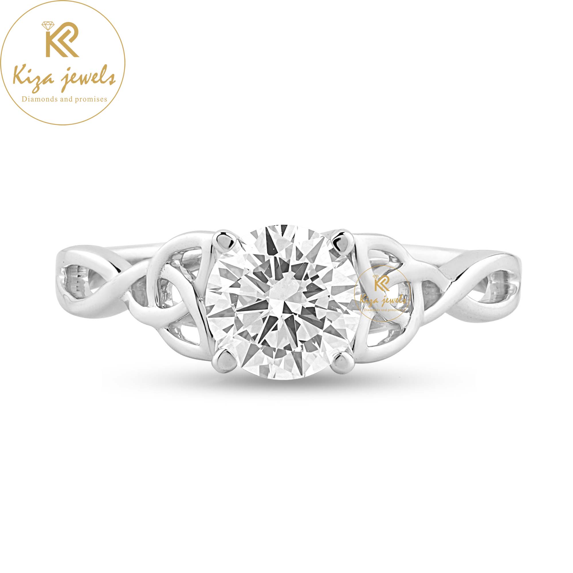 0.95 TDW Round Cut Women's Solitaire Diamond Ring