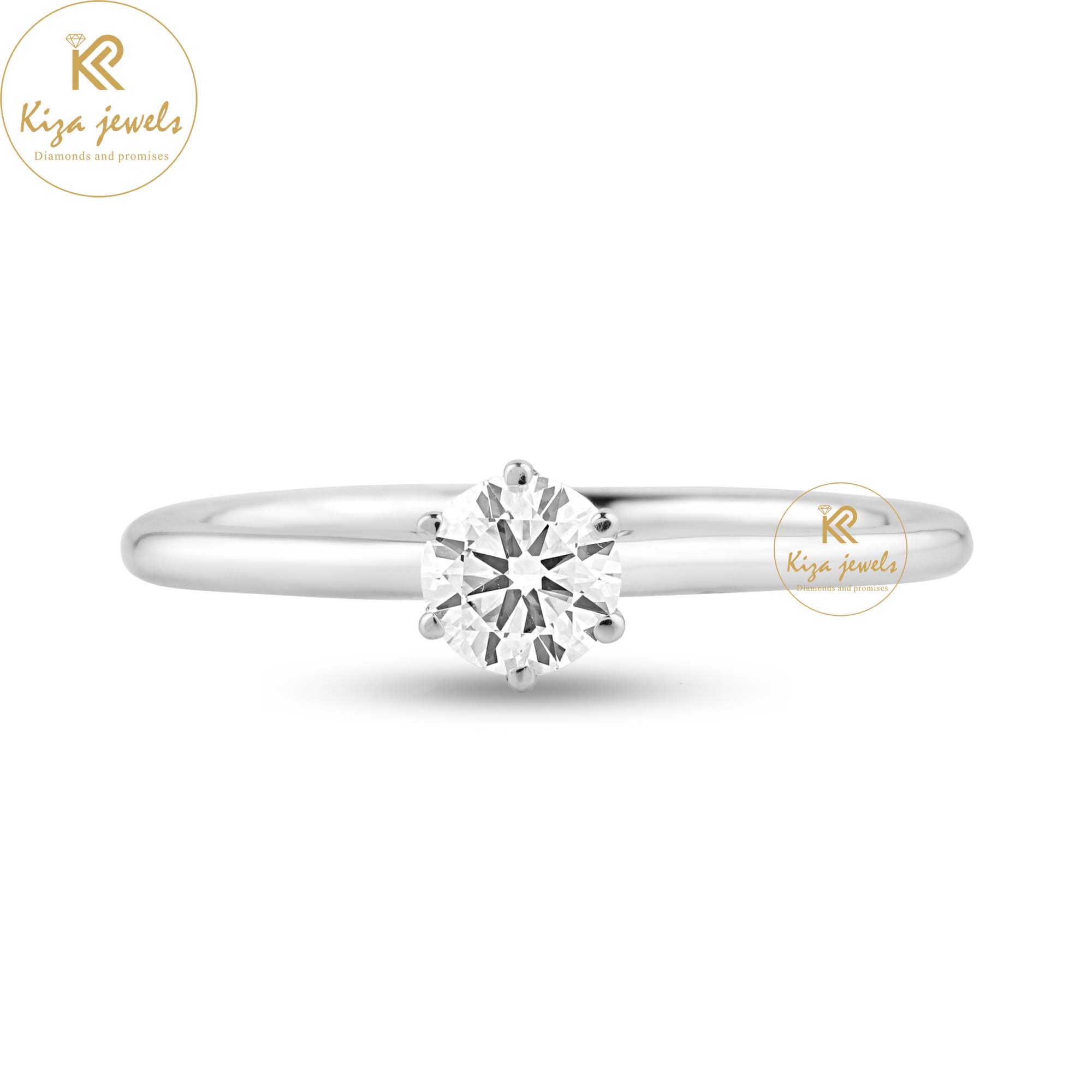 0.56 TDW Round Cut Women's Solitaire Diamond Ring