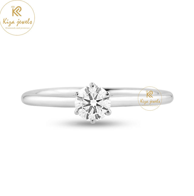 0.56 TDW Round Cut Women's Solitaire Diamond Ring