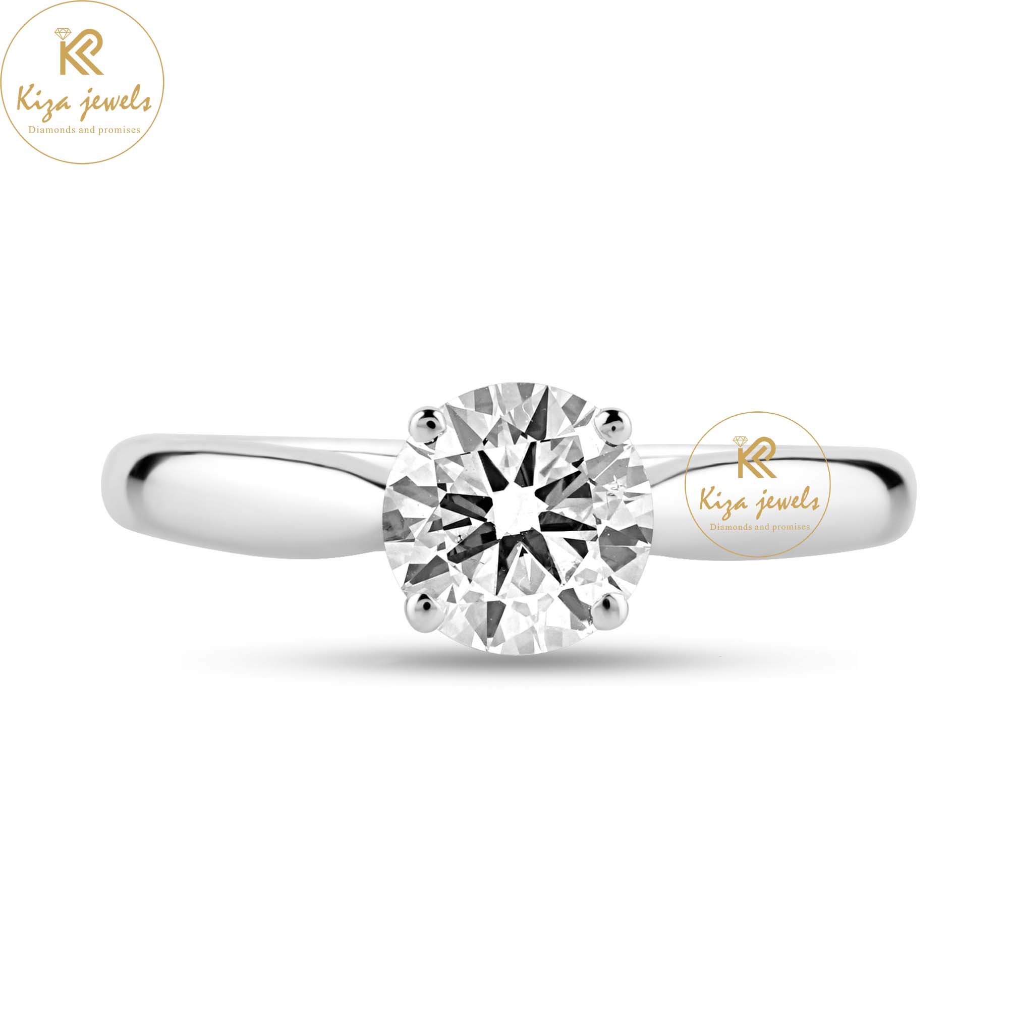 0.70 TDW Round Cut Women's Solitaire Diamond Ring