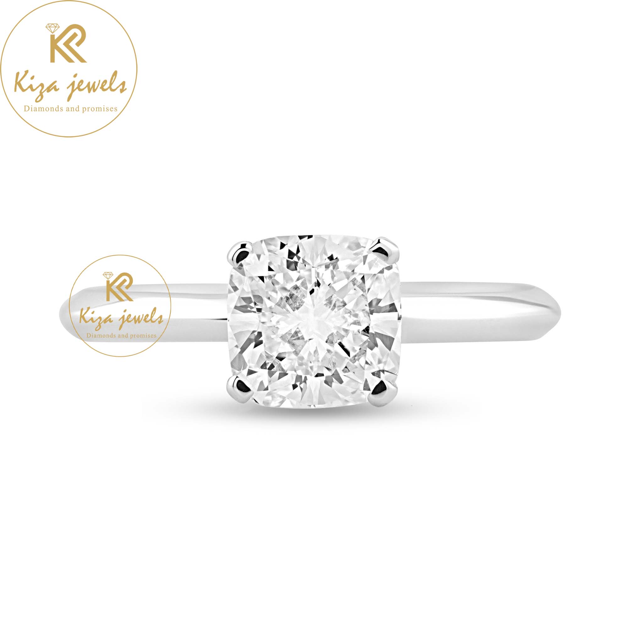 1.25 TDW Cushion Cut Women's Solitaire Diamond Ring