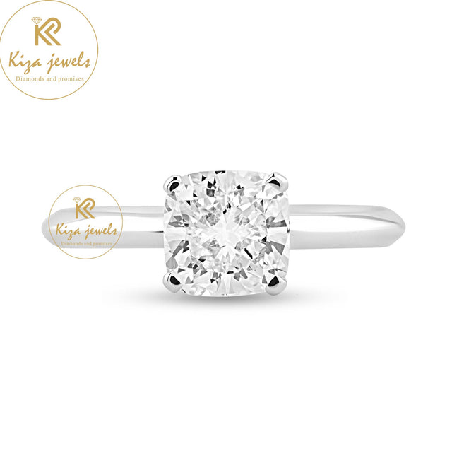 1.25 TDW Cushion Cut Women's Solitaire Diamond Ring