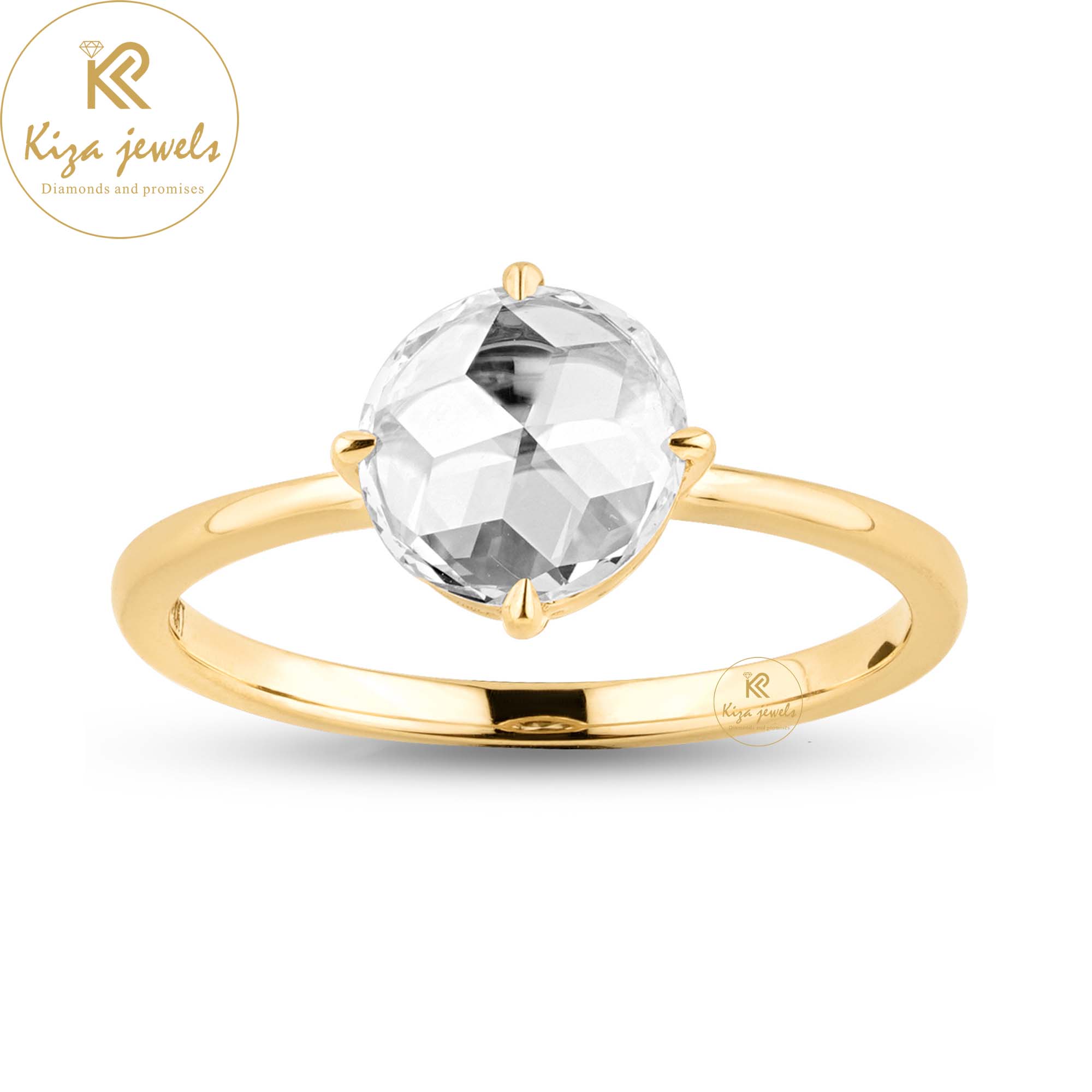 0.78 TDW Rose Cut Women's Diamond Solitaire Ring