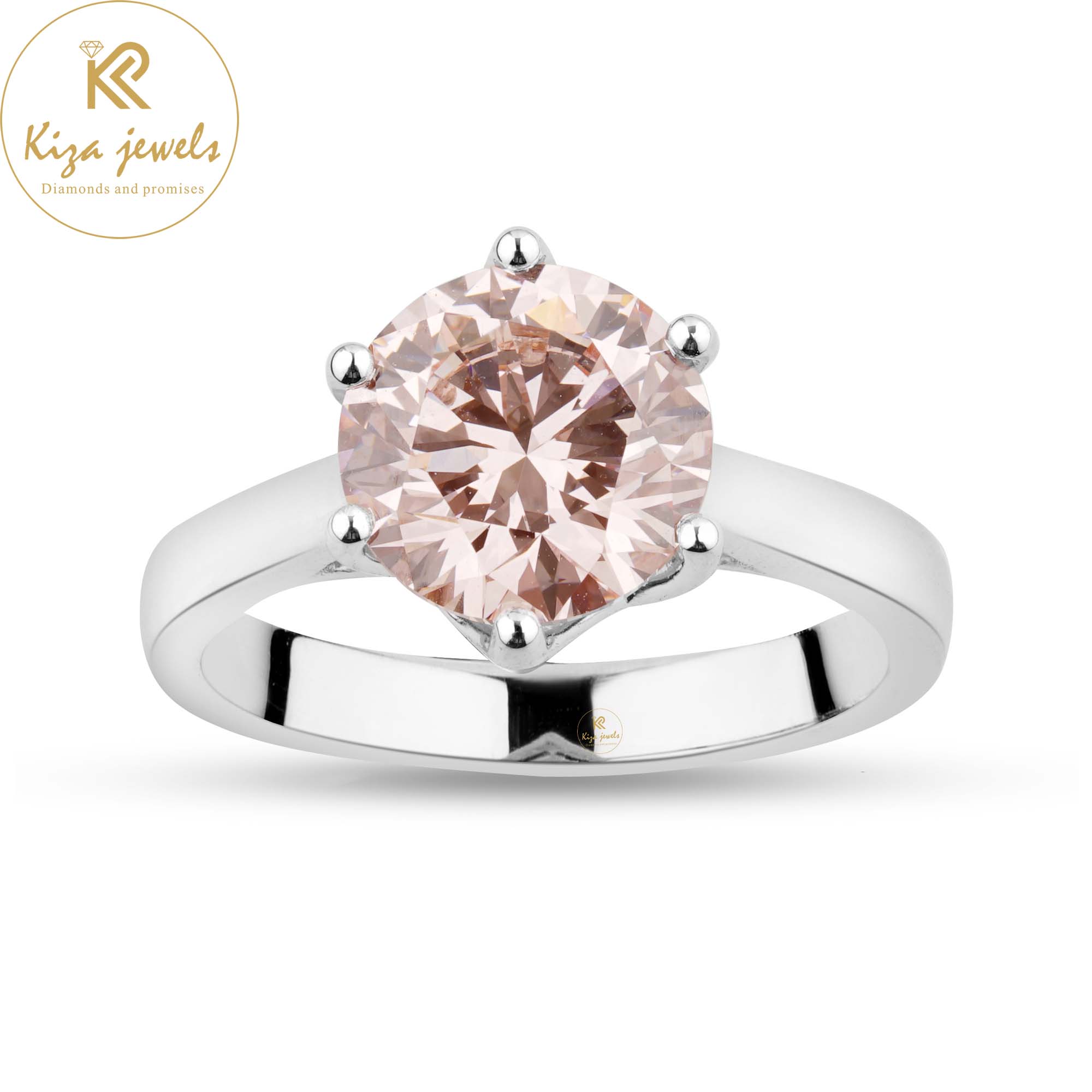 1.90 TDW P. Round Diamond Women's Solitaire Diamond Ring