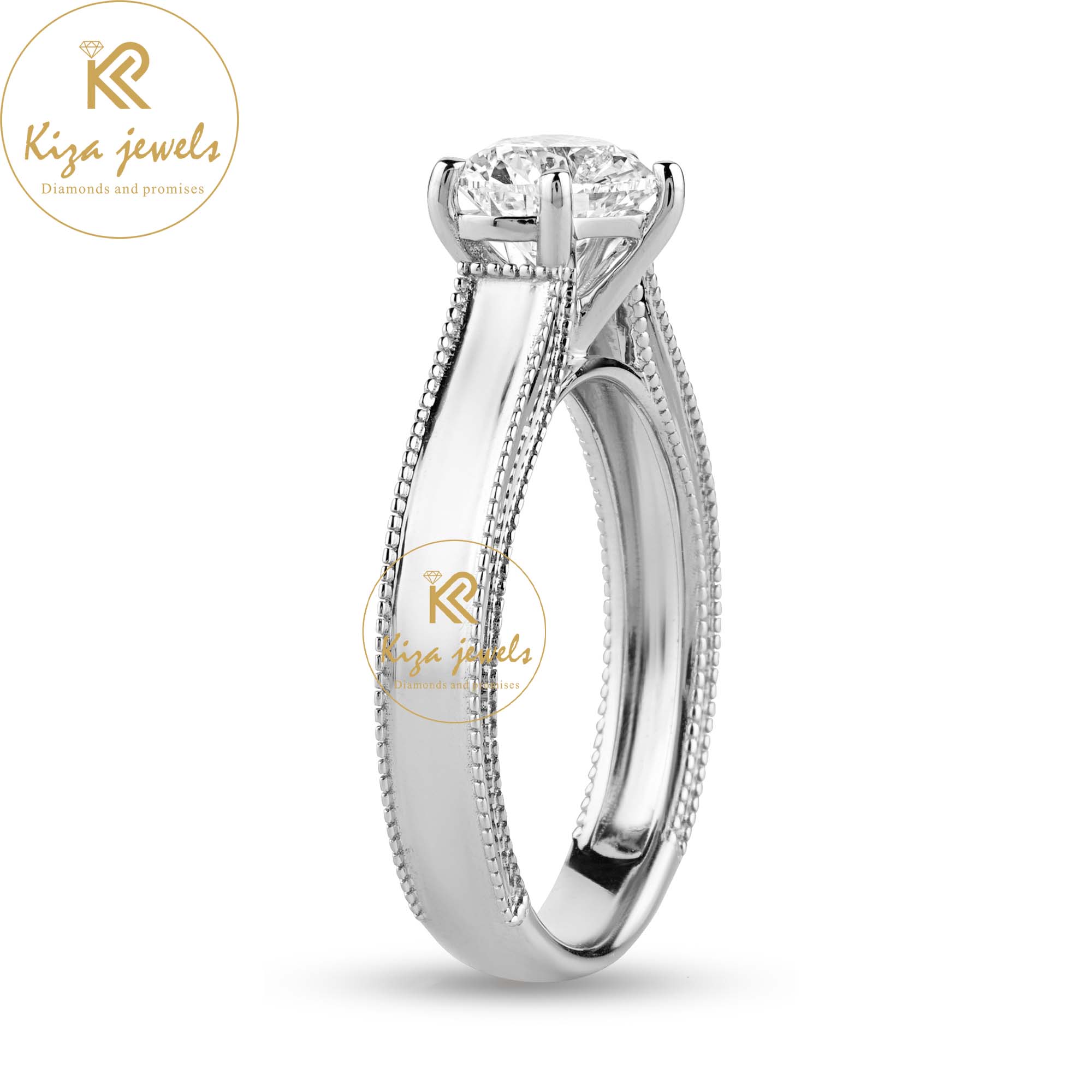 1.30 TDW Heart Cut Women's Solitaire Diamond Ring