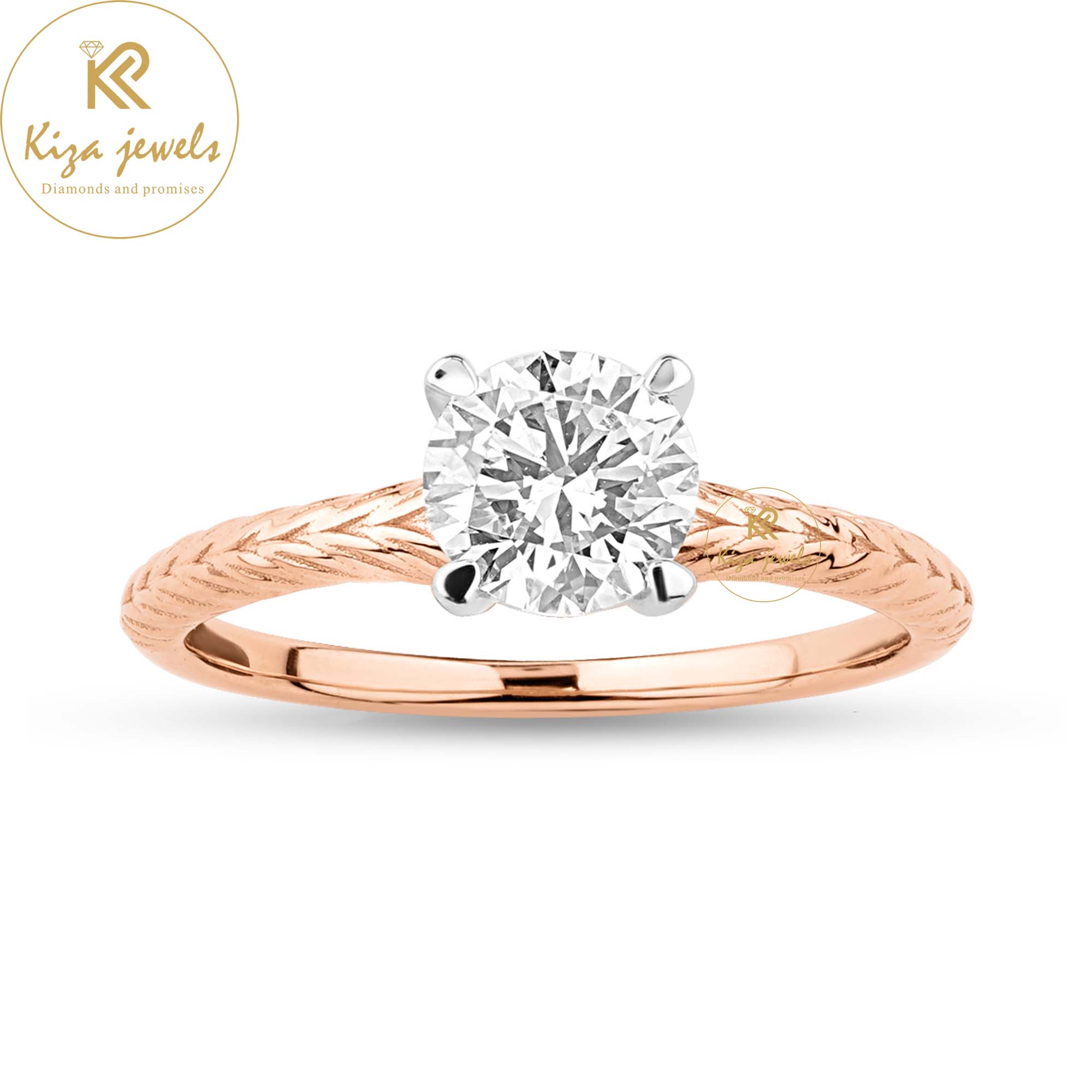 0.93 TDW Round Cut Women's Diamond Solitaire Ring