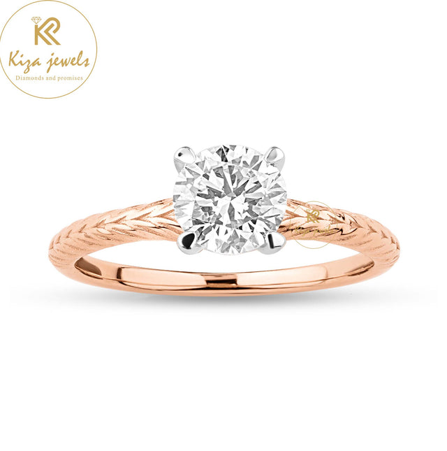 0.93 TDW Round Cut Women's Diamond Solitaire Ring