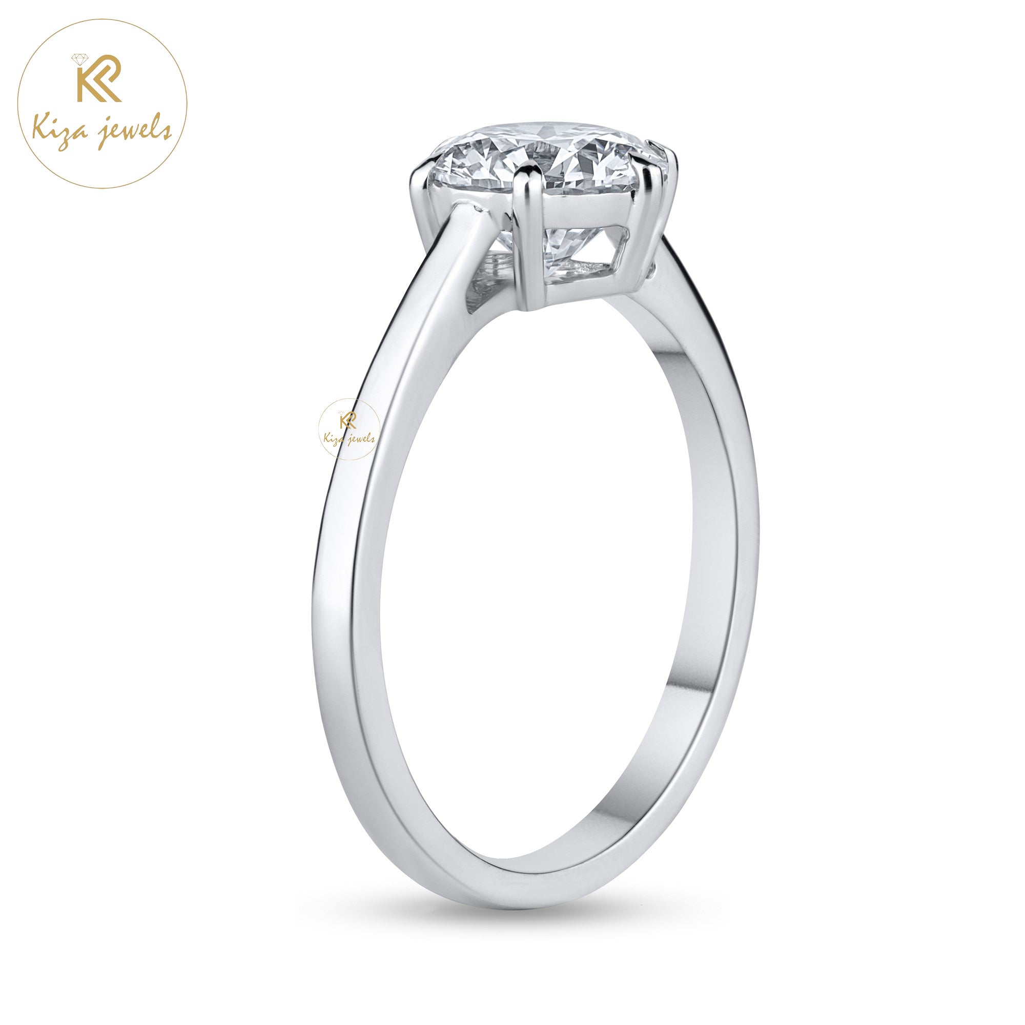 1.22 TDW Round Cut Women's Diamond Solitaire Ring