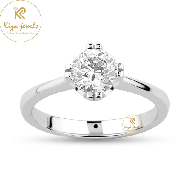 0.92 TDW Round Cut Women's Solitaire Diamond Ring