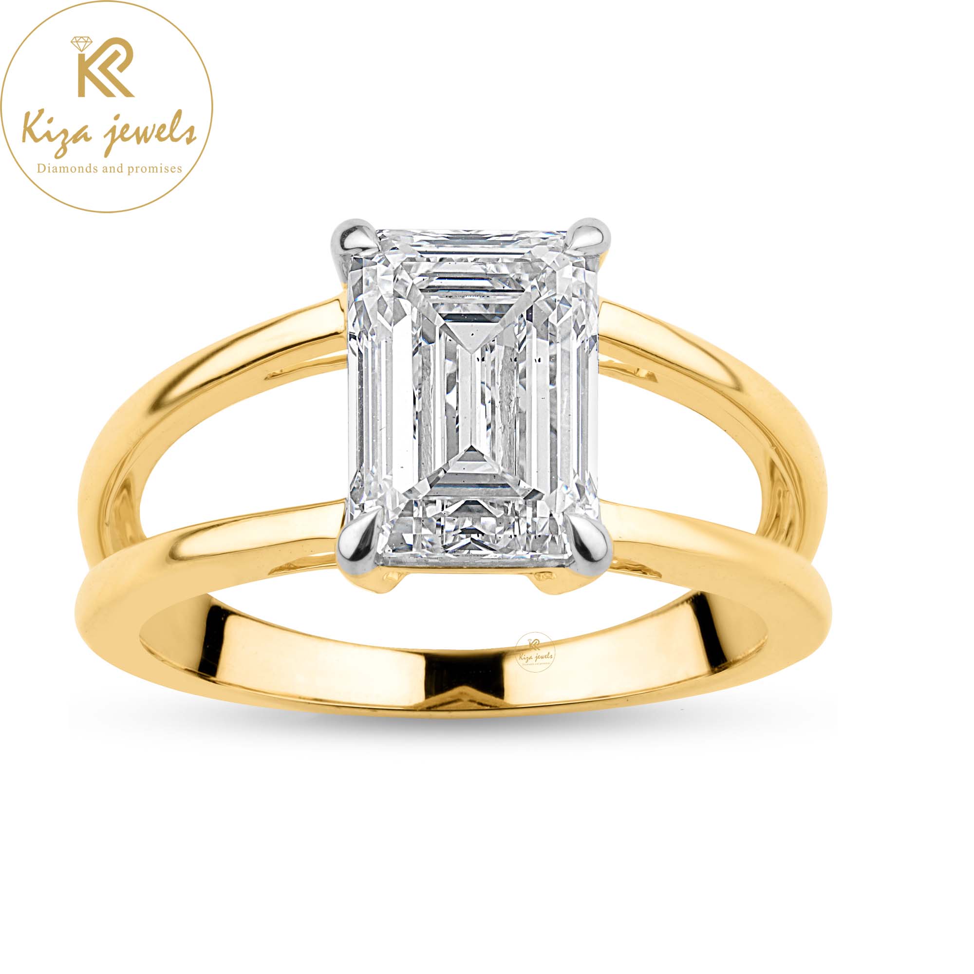 3.00 TDW Emerald Cut Women's Solitaire Diamond Ring