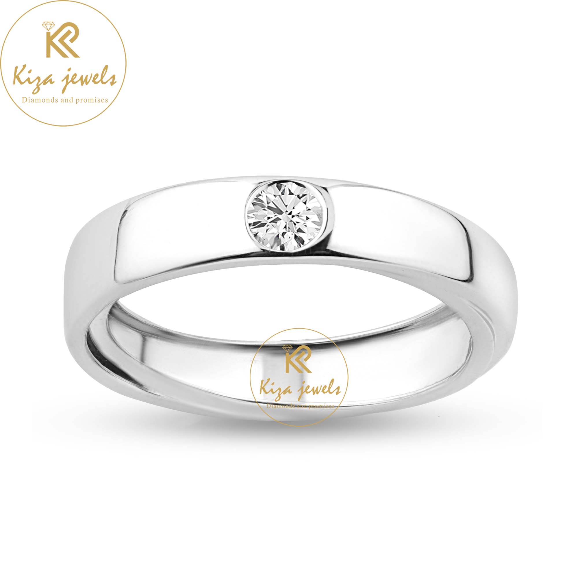 0.36 TDW Round Cut Diamond Solitaire Ring