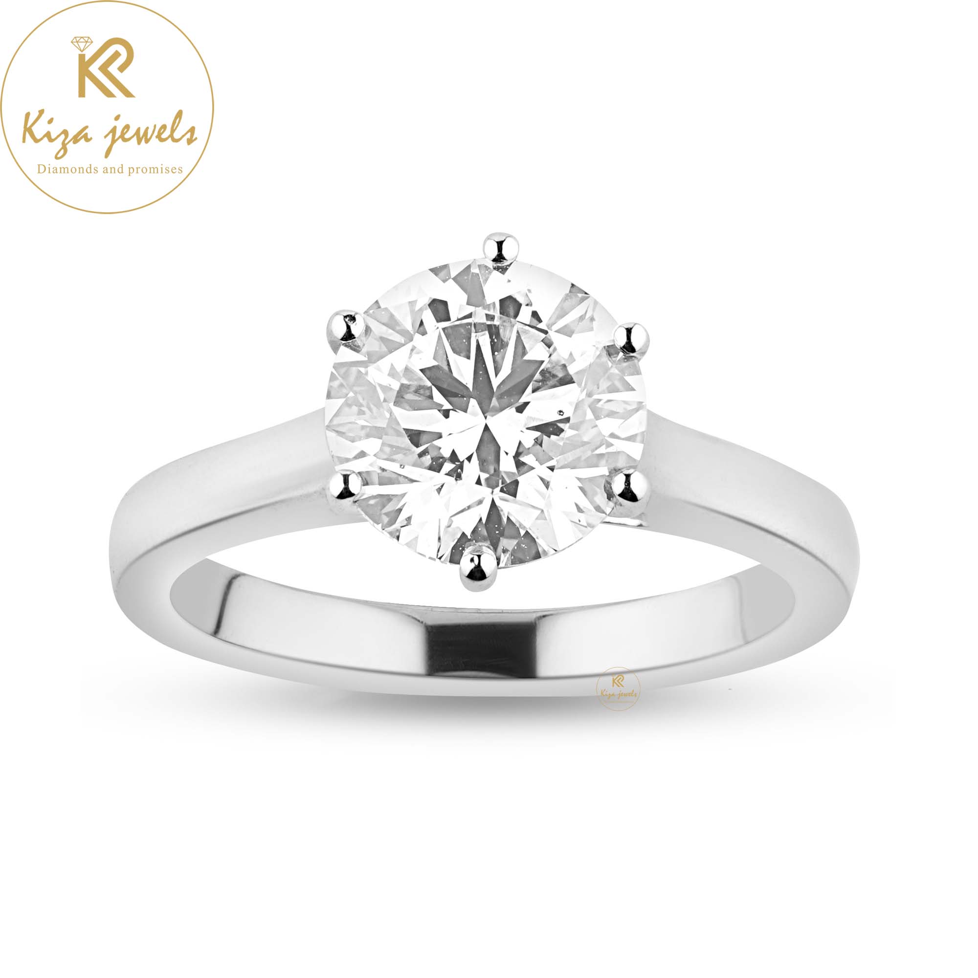 2.00 TDW Round Cut Diamond Women's Solitaire Ring