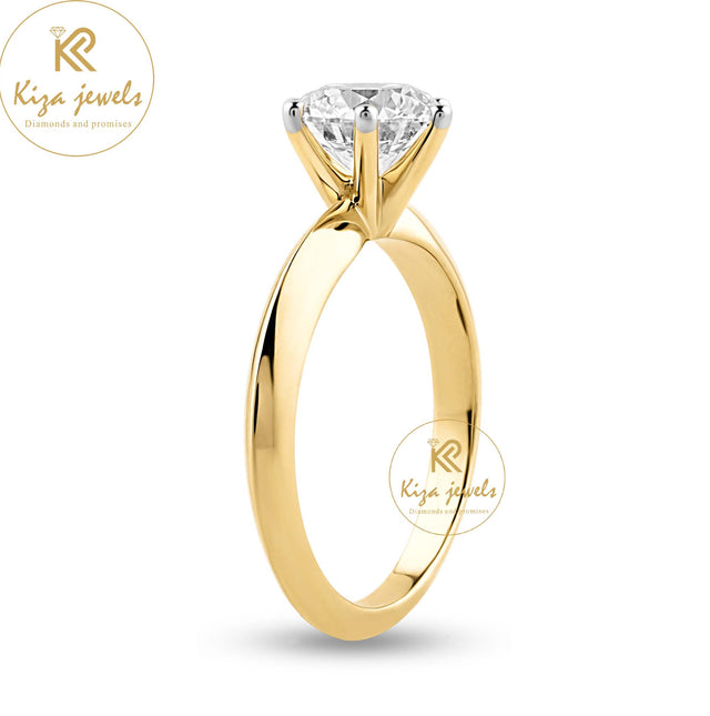 1.56 TDW Round Cut Women's Solitaire Diamond Ring