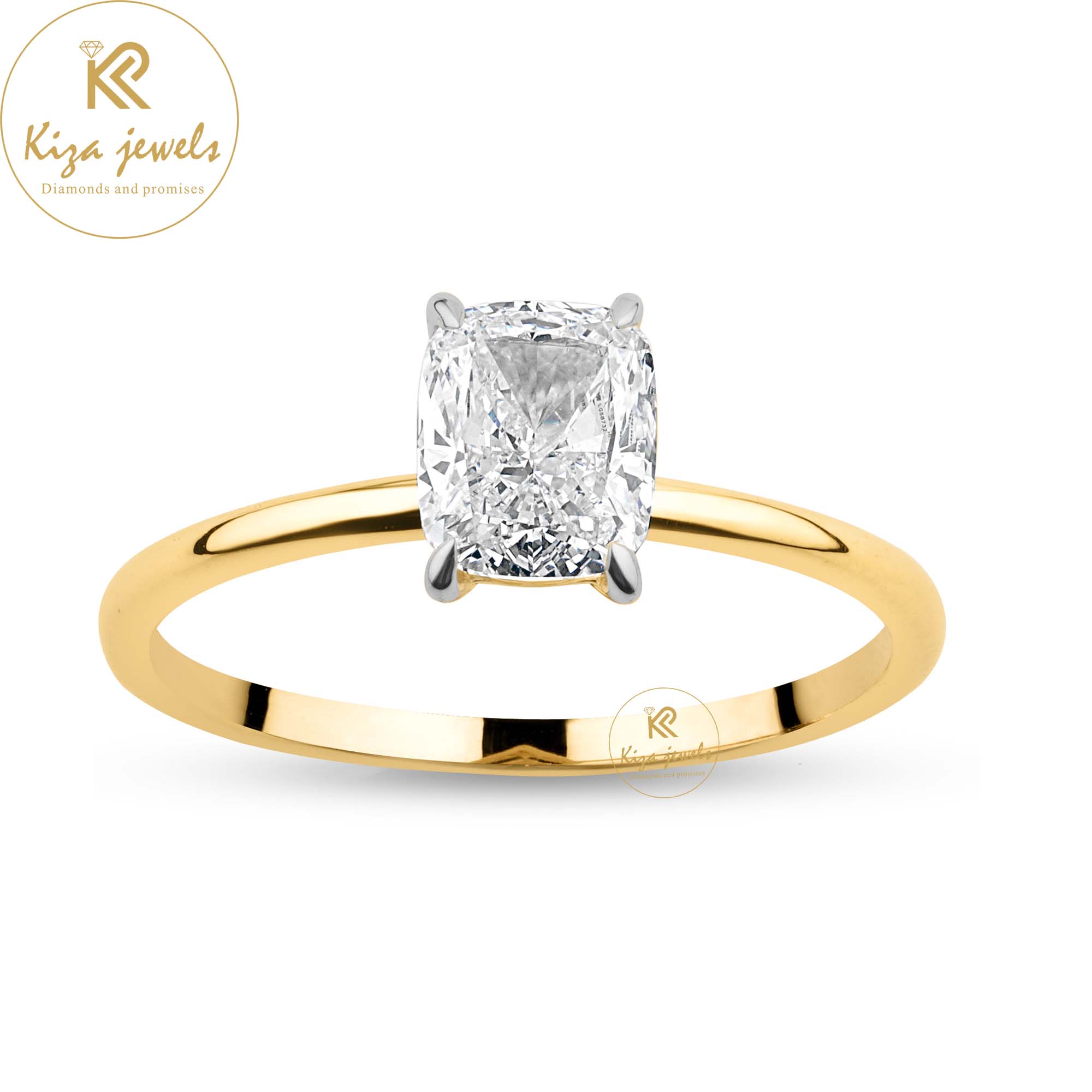 2.85 TDW Cushion Diamond Women's Solitaire Diamond Ring