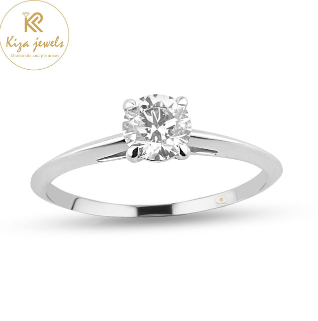 0.80 TDW Round Cut Women's Solitaire Diamond Ring