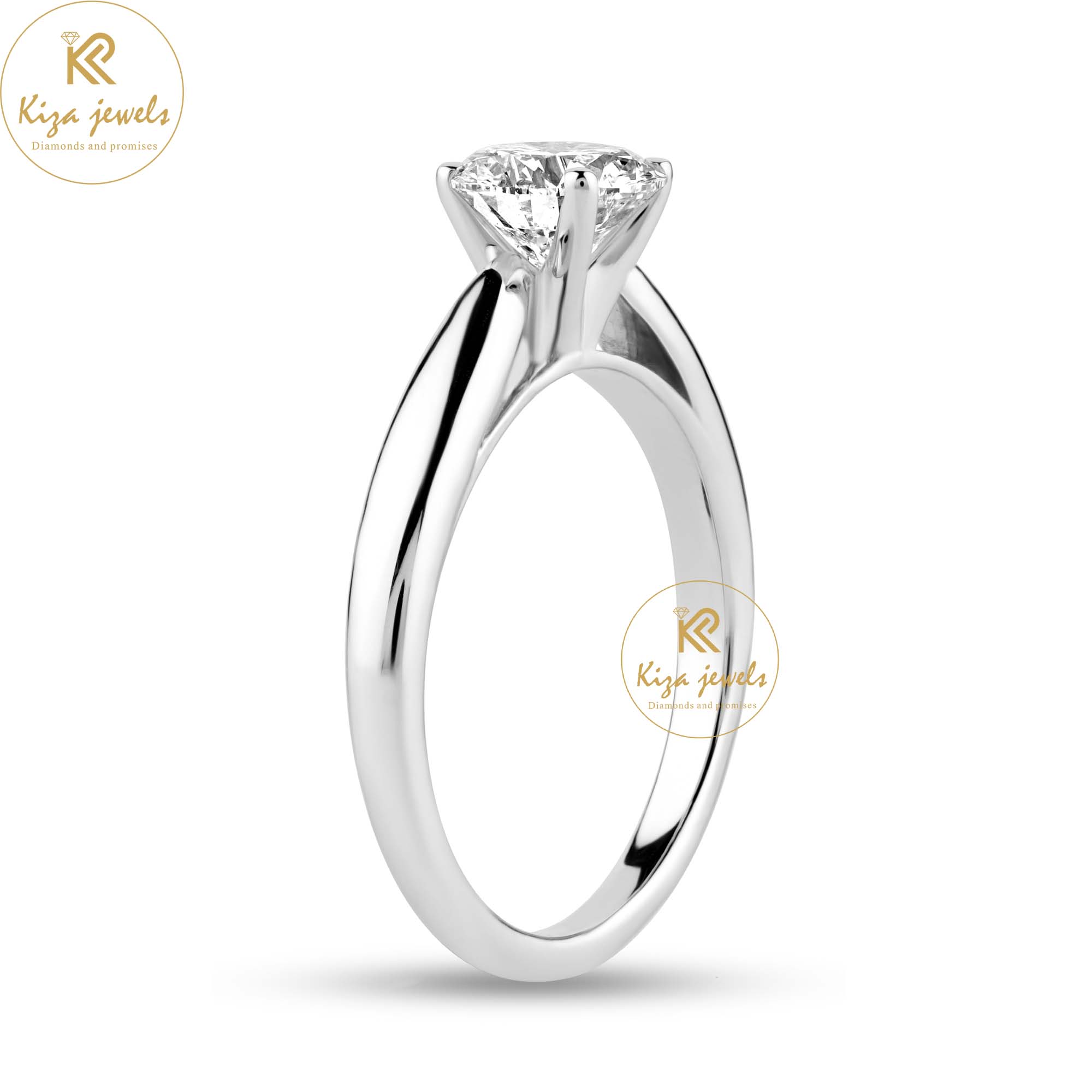 0.70 TDW Round Cut Women's Solitaire Diamond Ring