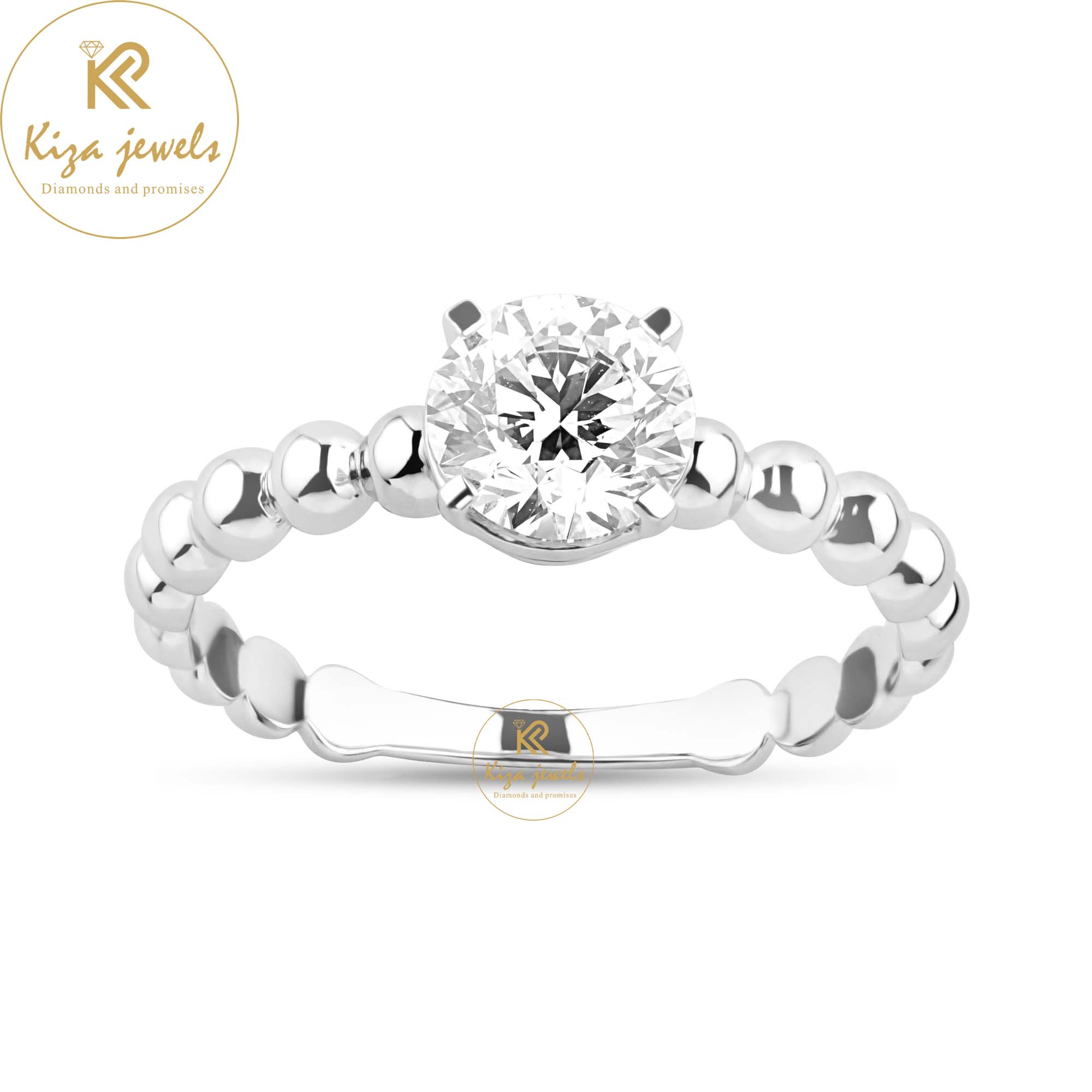 0.98 TDW Round Cut Women's Solitaire Diamond Ring