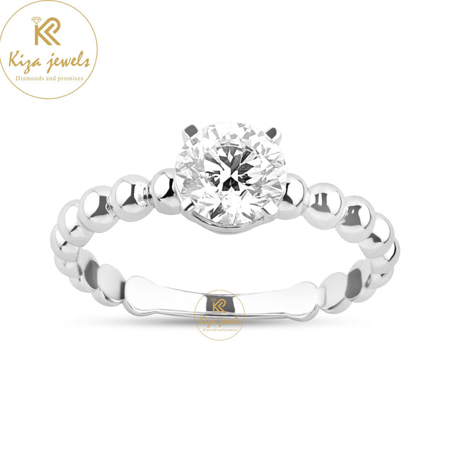 0.98 TDW Round Cut Women's Solitaire Diamond Ring