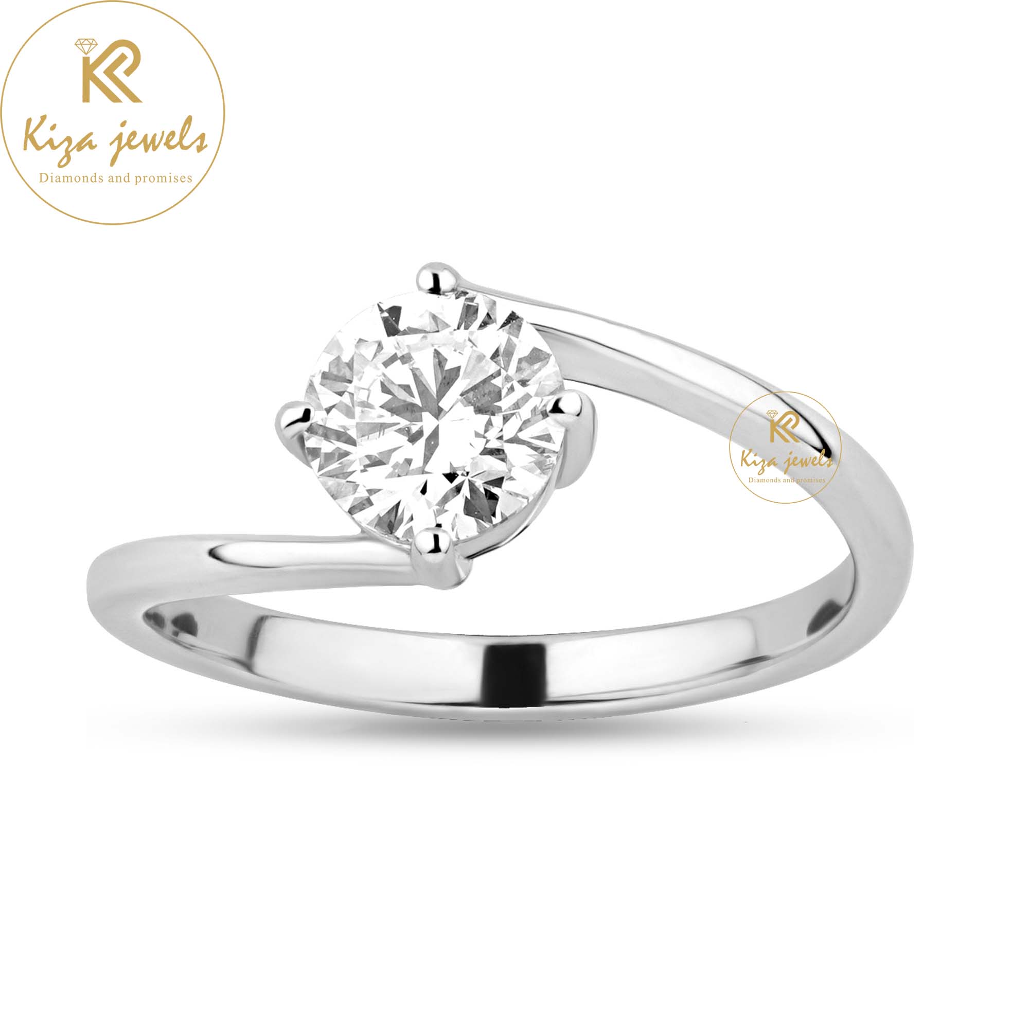 0.92 TDW Round Cut Women's Solitaire Diamond Ring