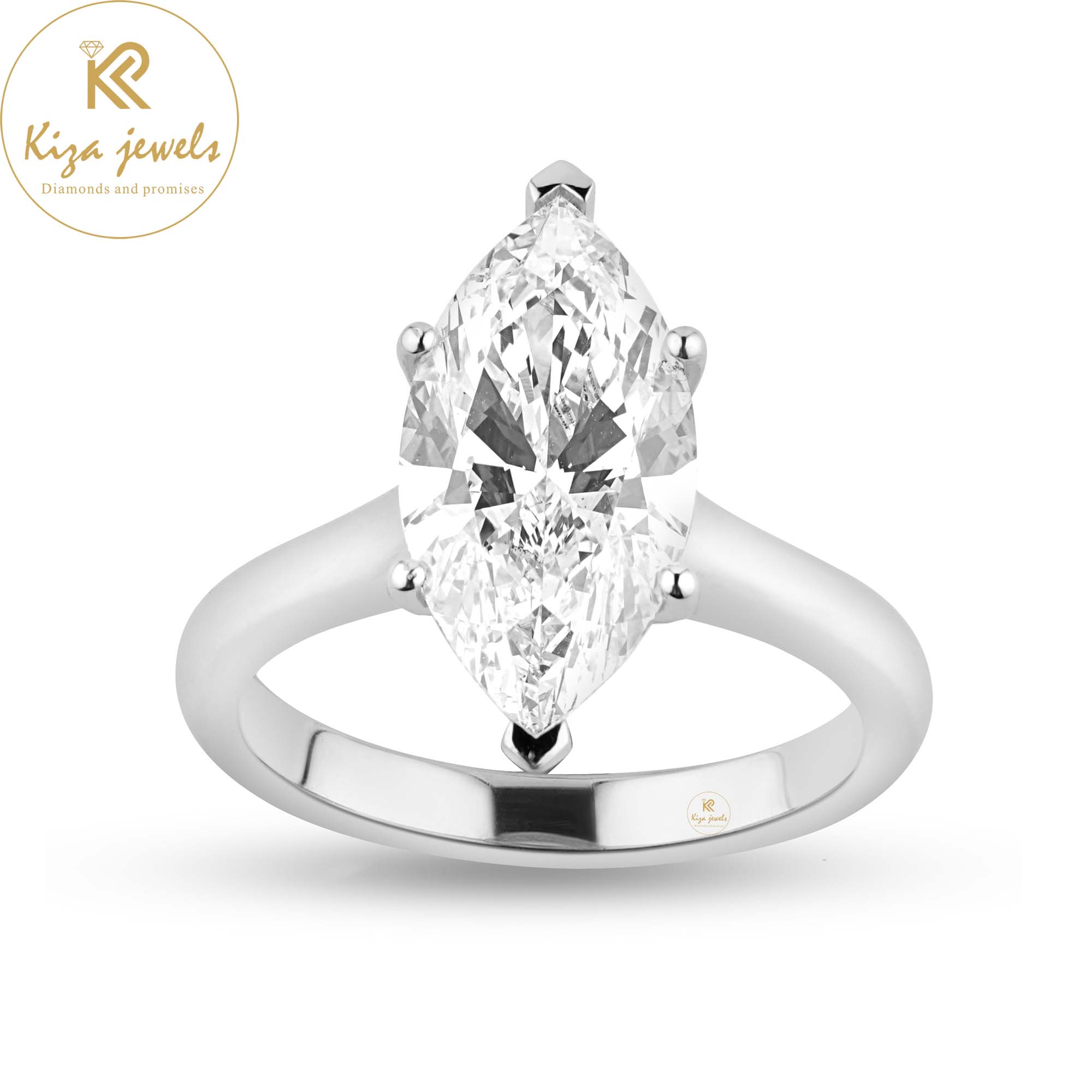 4.00 TDW Marquise Cut Women's Solitaire Diamond Ring