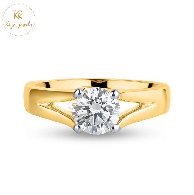 0.80 TDW Round Cut Women's Diamond Solitaire Ring