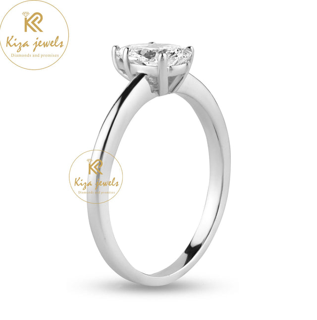 0.87 TDW Pear Cut Women's Solitaire Diamond Ring