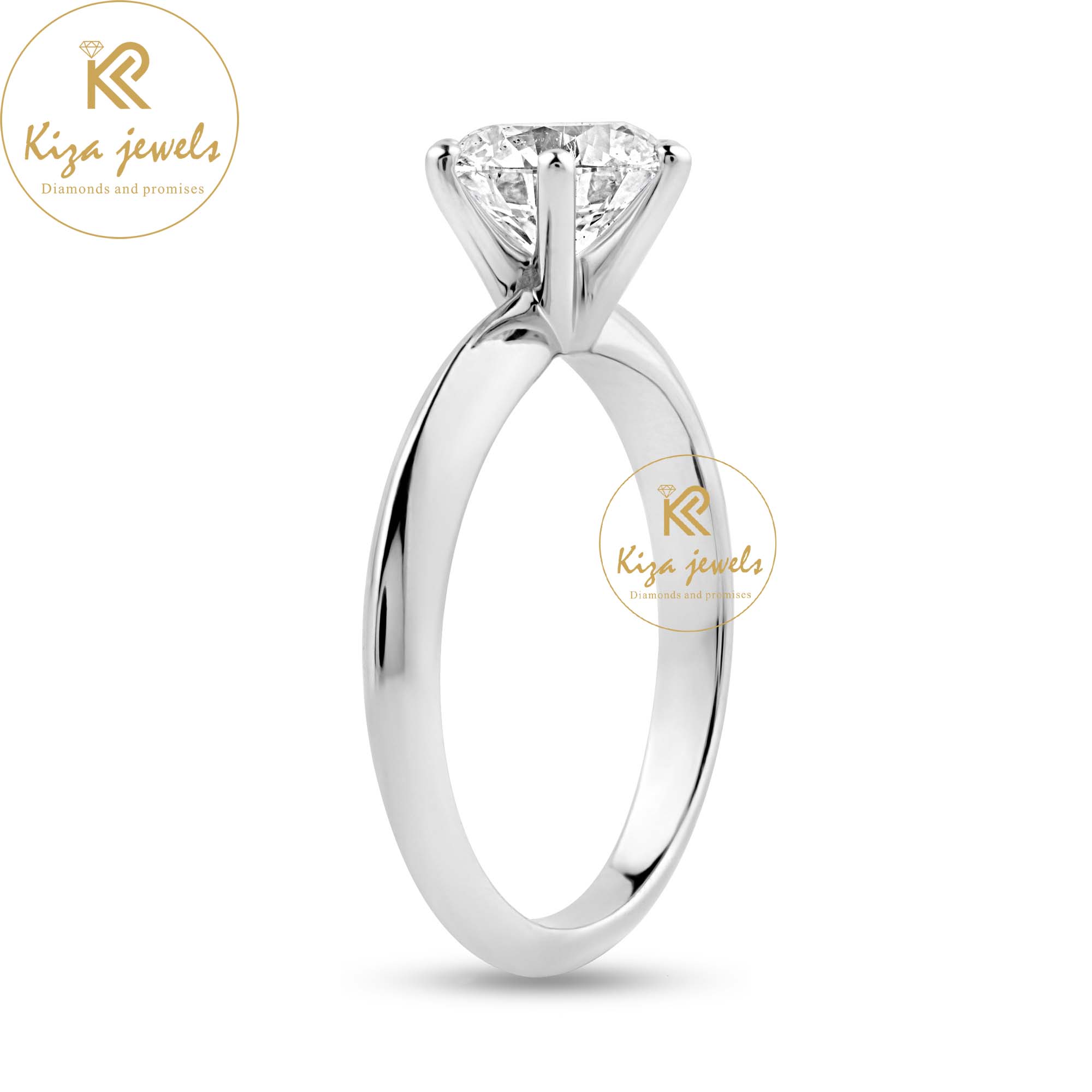 2.01 TDW Round Cut Women's Solitaire Diamond Ring