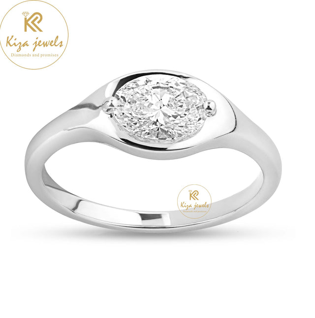 0.95 TDW Oval Cut Women's Solitaire Diamond Ring