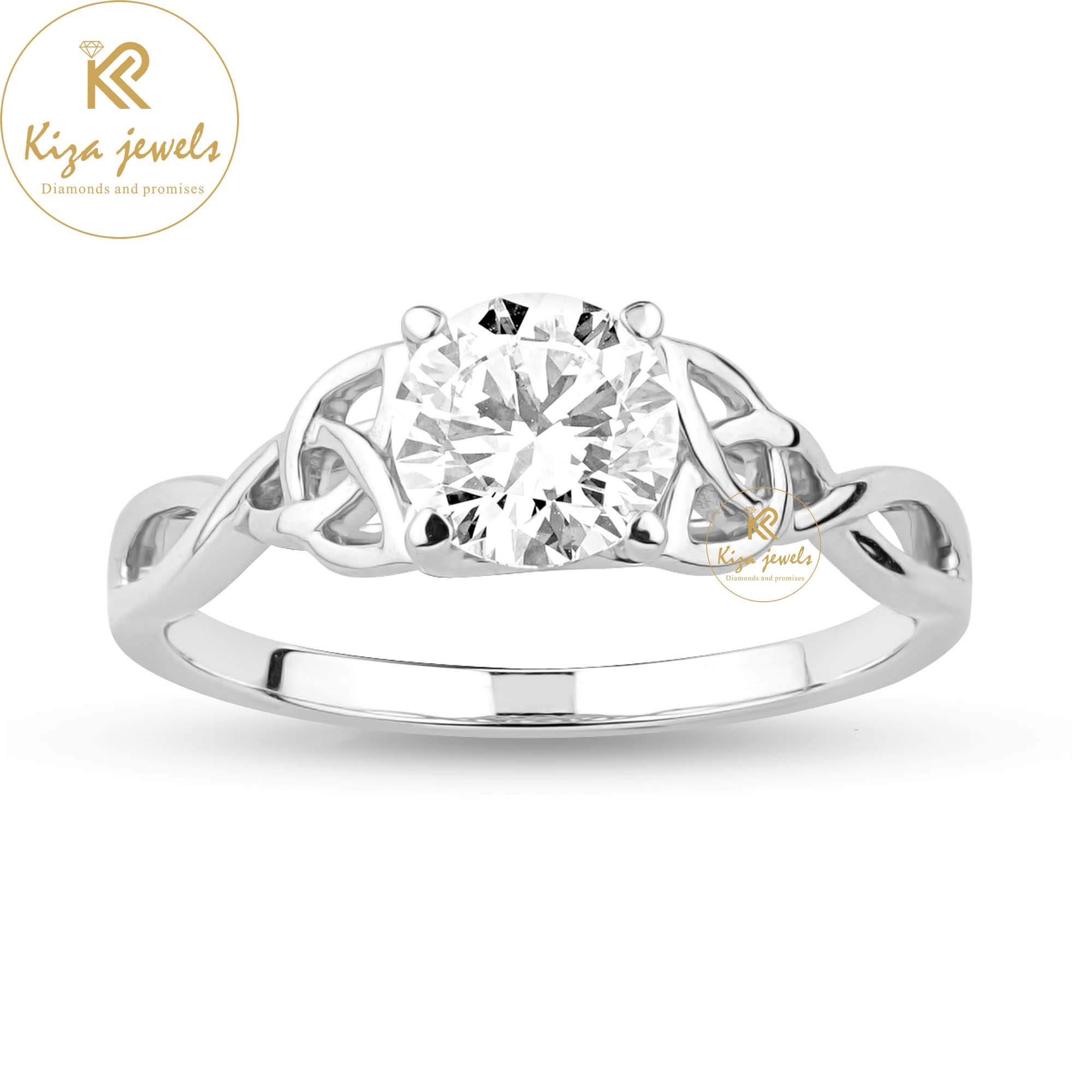 0.95 TDW Round Cut Women's Solitaire Diamond Ring