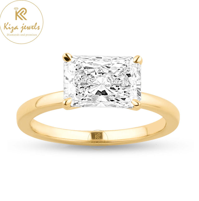 2.50 TDW Radiant Cut Diamond Solitaire Ring