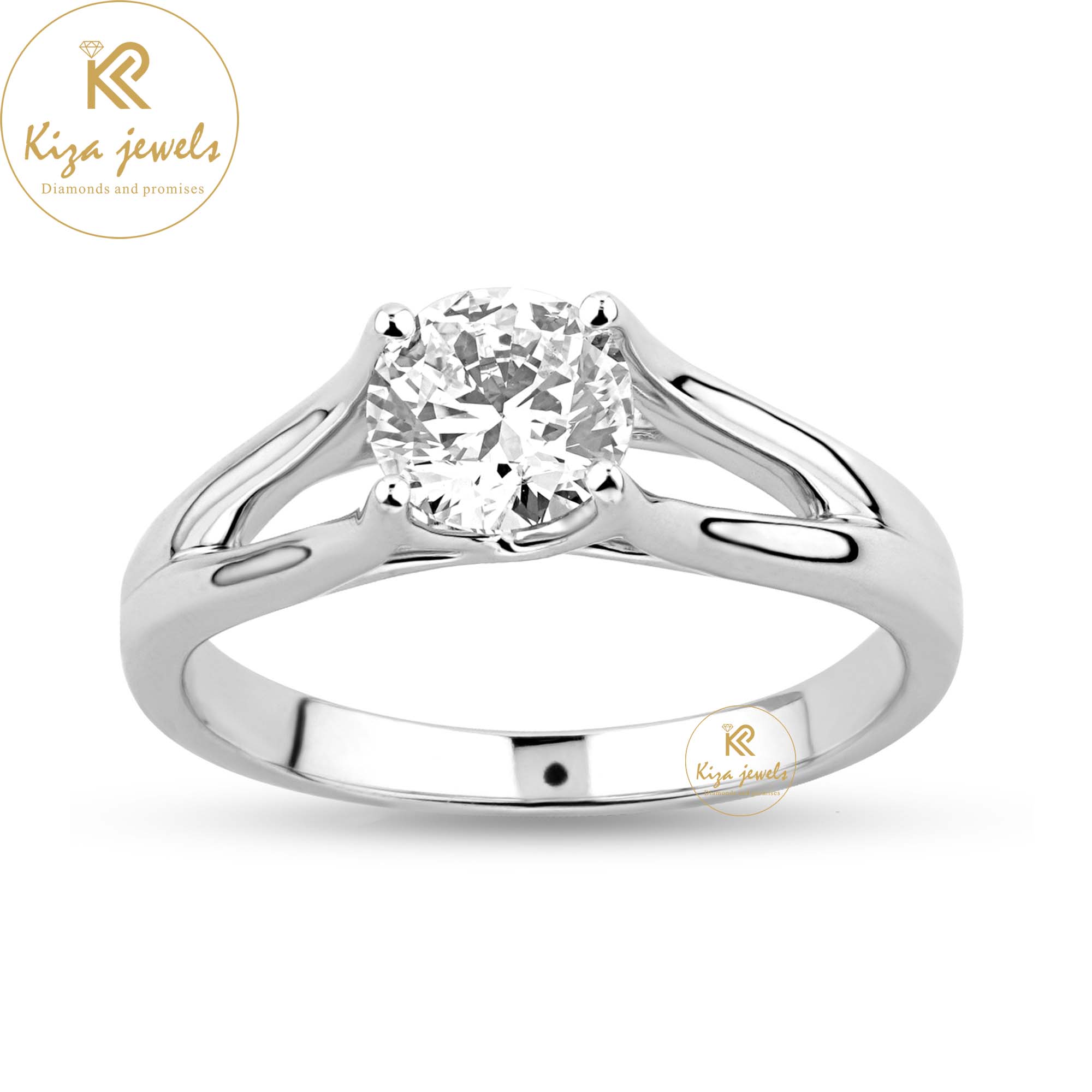 0.92 TDW Round Cut Women's Solitaire Diamond Ring