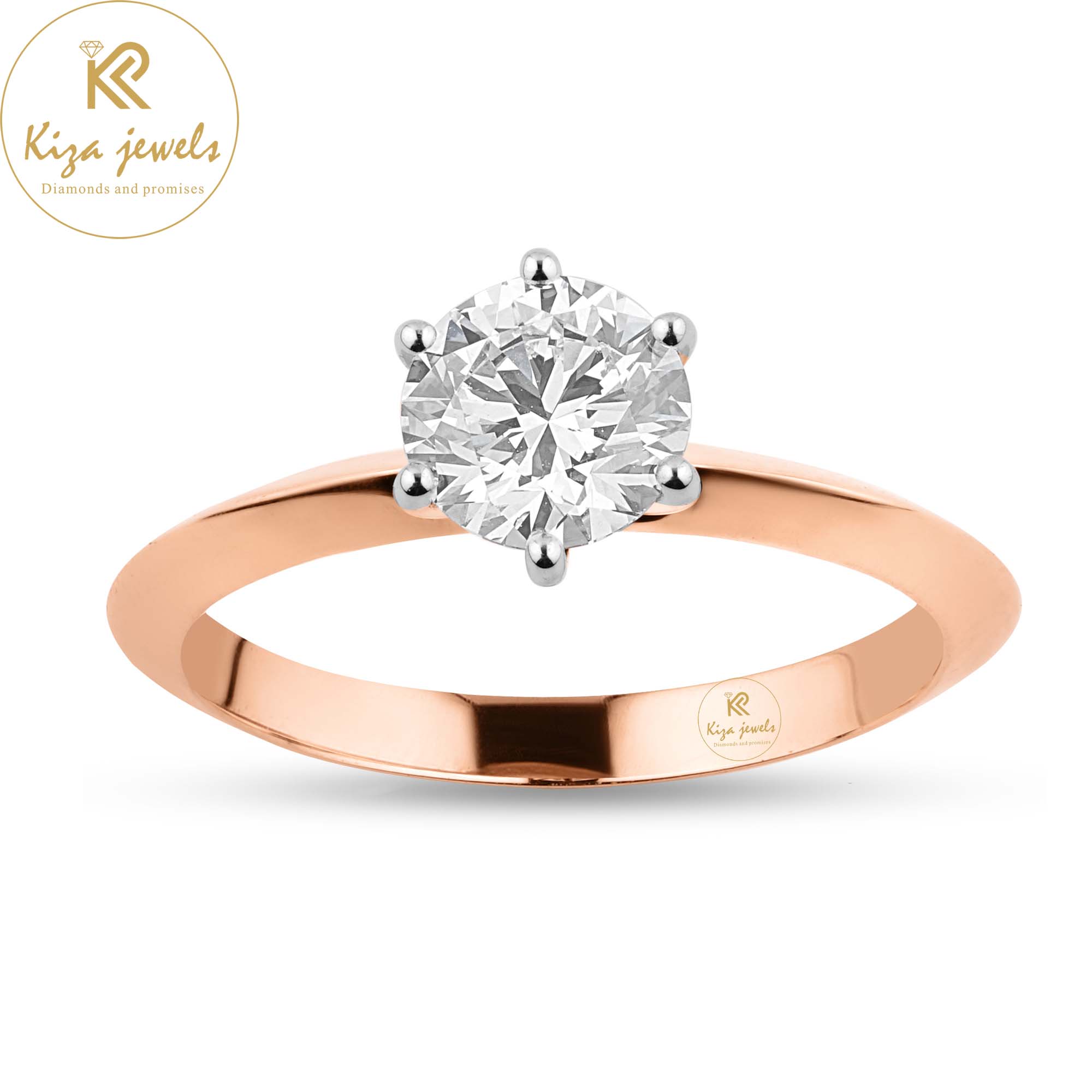 0.50 TDW Round Cut Diamond Solitaire Ring