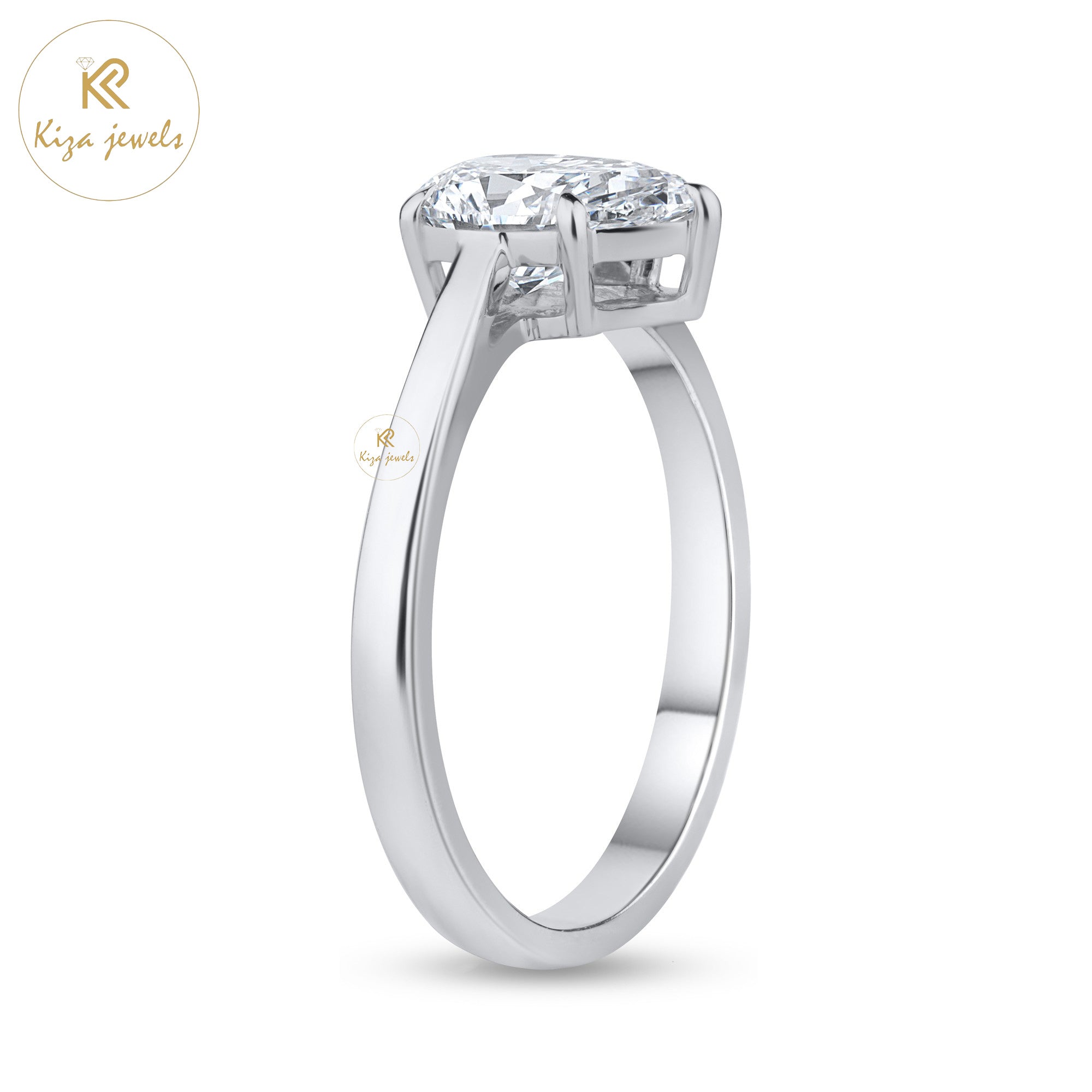 1.50 TDW Pear Cut Women's Diamond Solitaire Ring