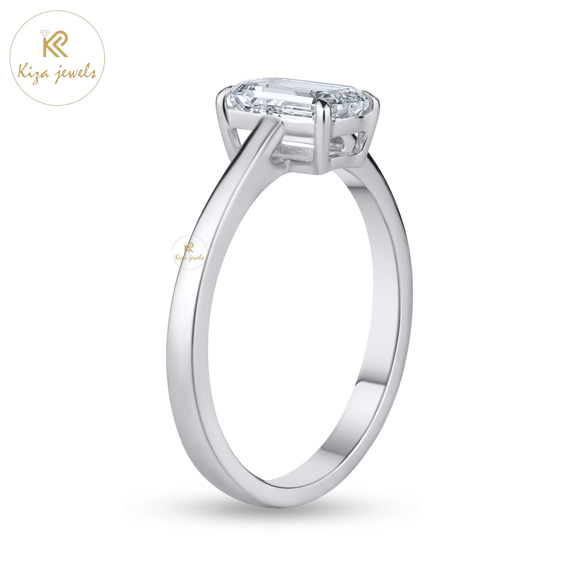 1.00 TDW Emerald Cut Women's Diamond Solitaire Ring