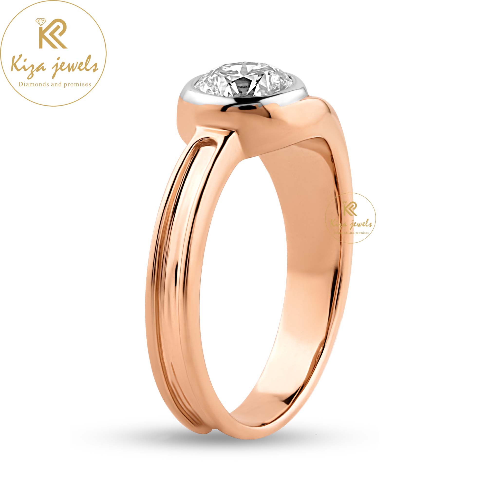 0.82 TDW Round Cut Women's Solitaire Diamond Ring