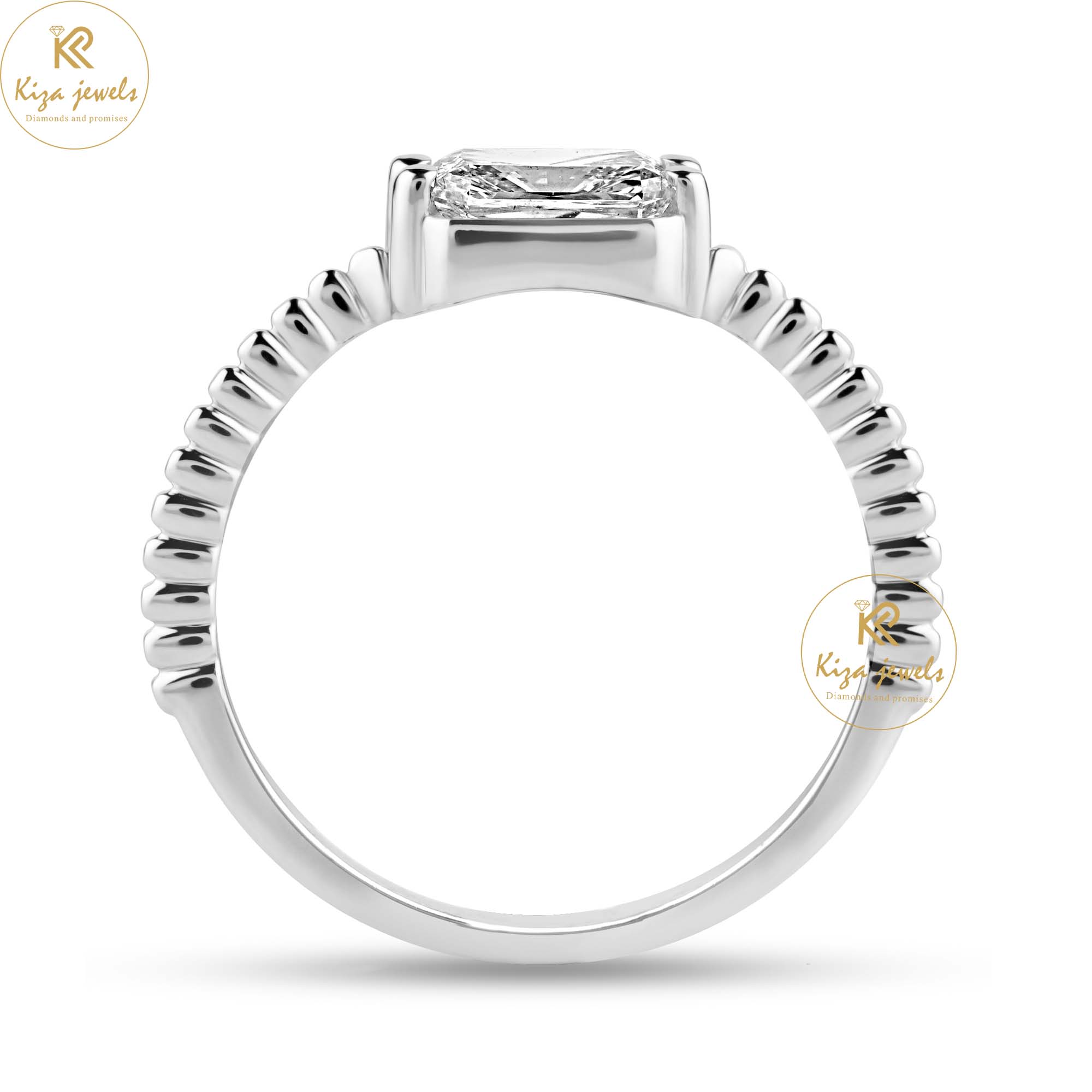 0.93 TDW Radiant Cut Women's Solitaire Diamond Ring