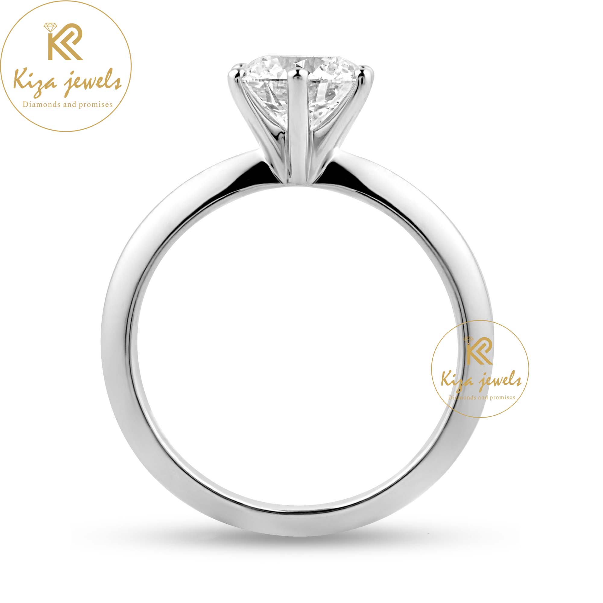 2.01 TDW Round Cut Women's Solitaire Diamond Ring